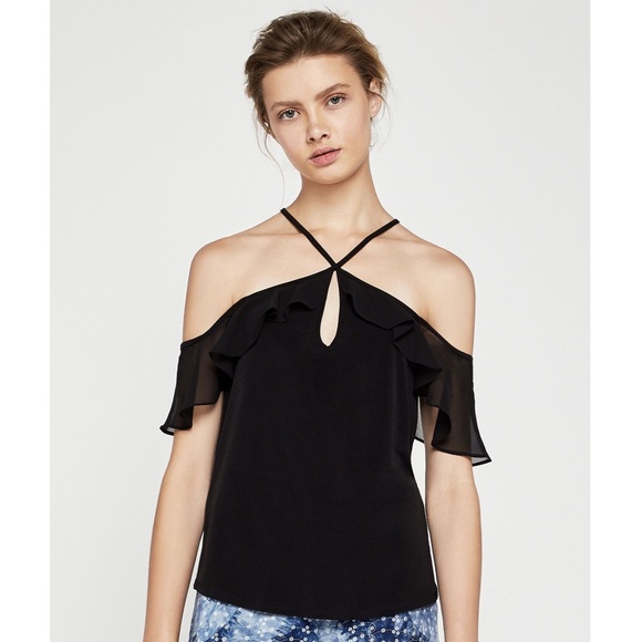 NWOT BCBG Off-The-Shoulder Knit Halter Top - Picture 8 of 10